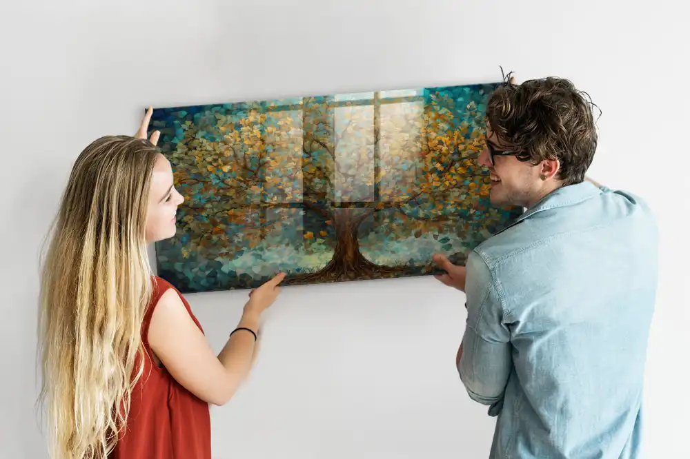 Tableau aimanté décoratif motif mosaïque avec arbre
