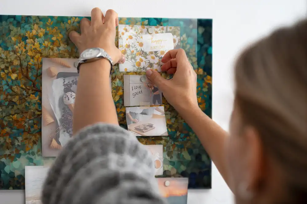 Tableau aimanté décoratif motif mosaïque avec arbre