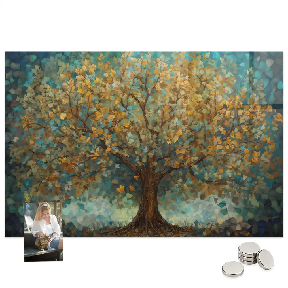 Tableau aimanté décoratif motif mosaïque avec arbre