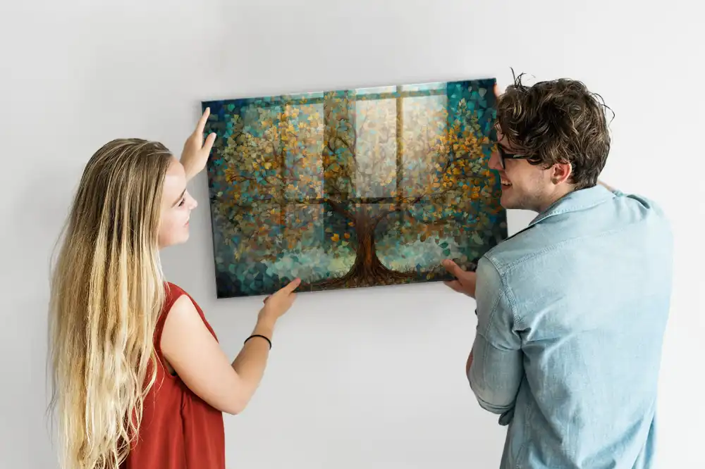 Tableau aimanté décoratif motif mosaïque avec arbre