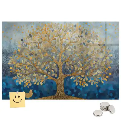 Tableau magnétique en verre motif arbre artistique