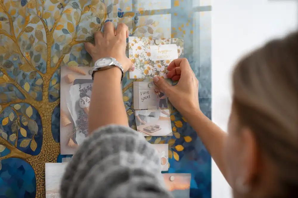 Tableau magnétique en verre motif arbre artistique