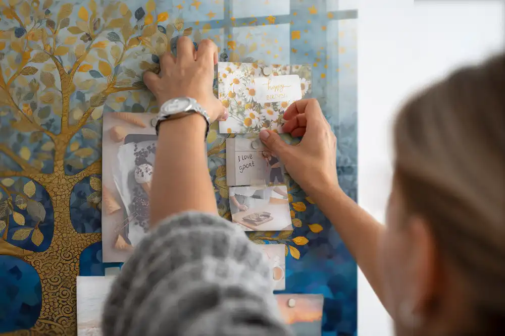 Tableau magnétique en verre motif arbre artistique