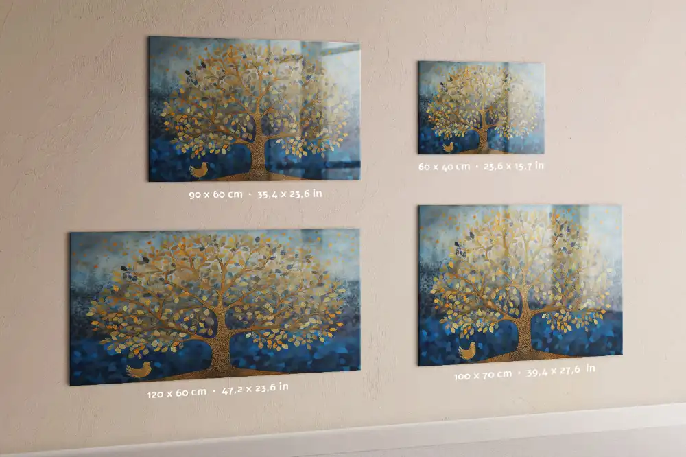 Tableau magnétique en verre motif arbre artistique