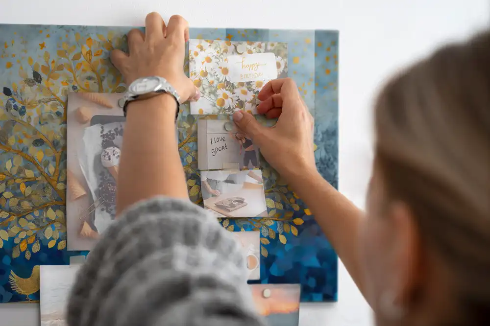 Tableau magnétique en verre motif arbre artistique