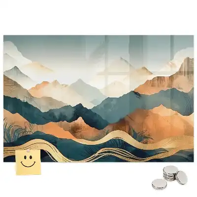 Tableau magnétique paysage de montagne pour magnets