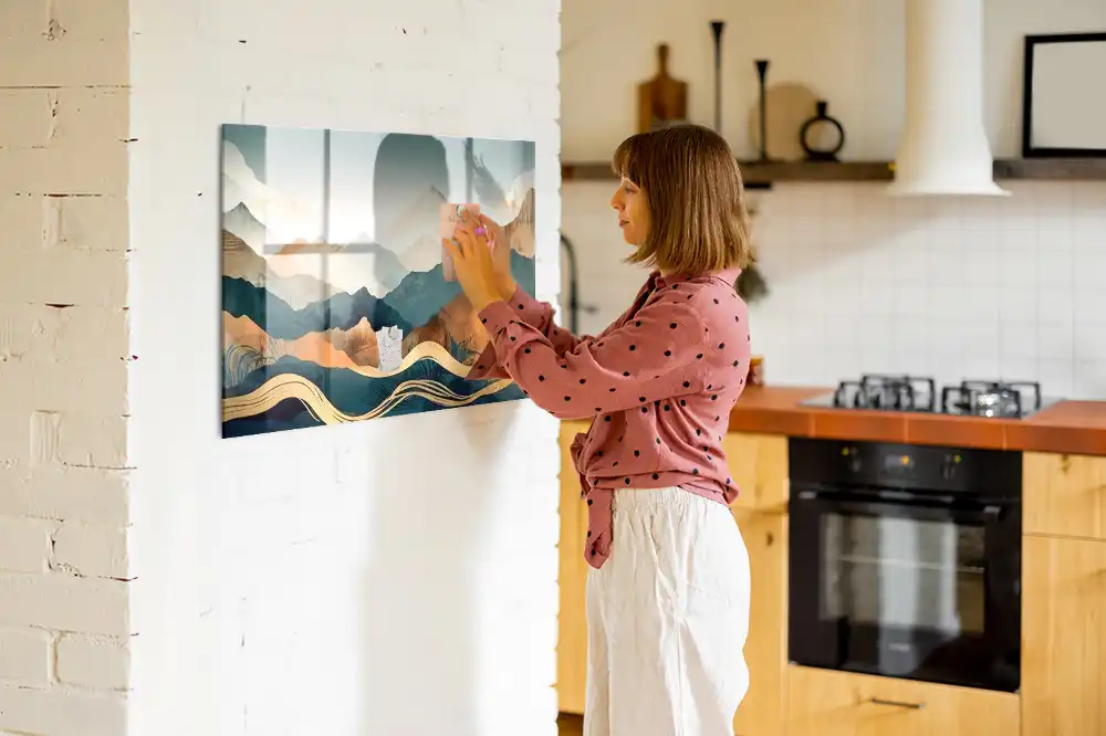 Tableau magnétique paysage de montagne pour magnets