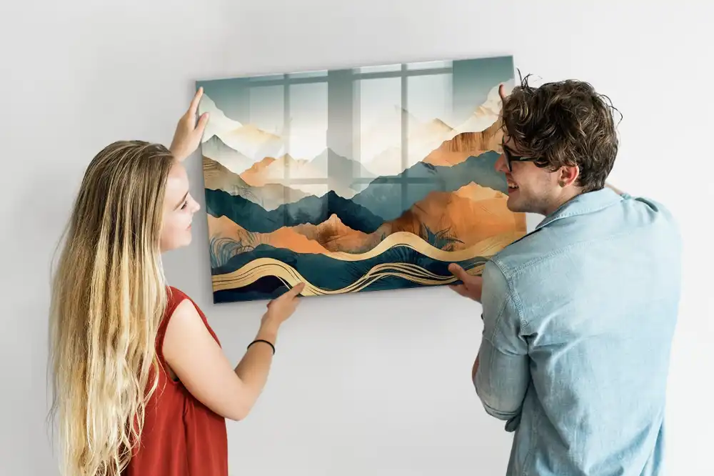 Tableau magnétique paysage de montagne pour magnets