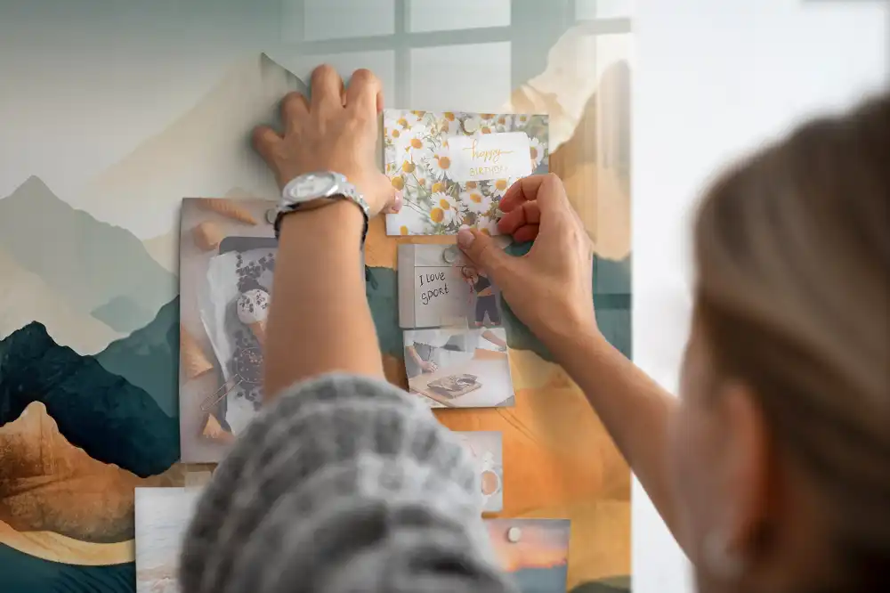 Tableau magnétique paysage de montagne pour magnets