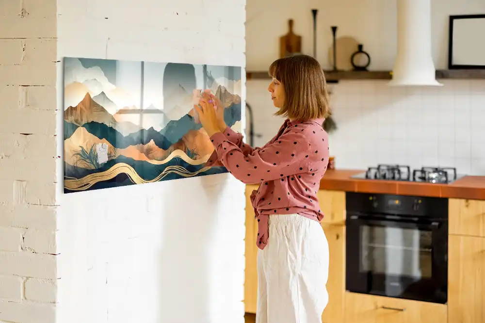 Tableau magnétique paysage de montagne pour magnets