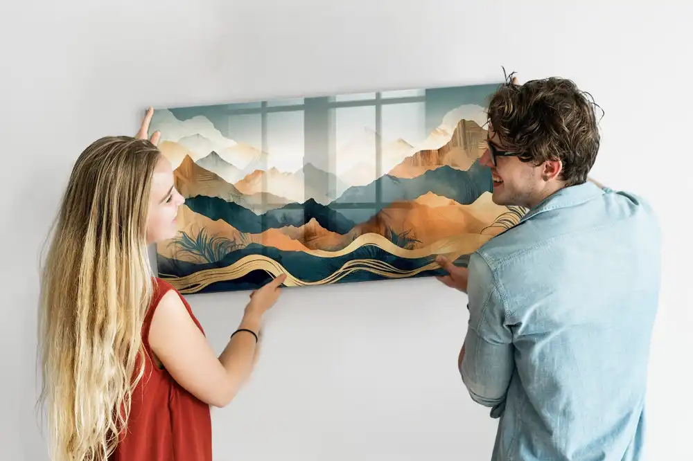 Tableau magnétique paysage de montagne pour magnets