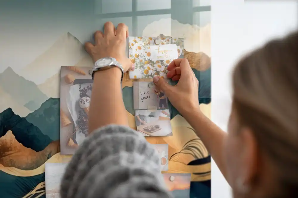 Tableau magnétique paysage de montagne pour magnets