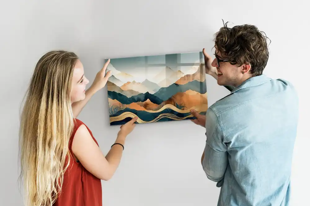 Tableau magnétique paysage de montagne pour magnets