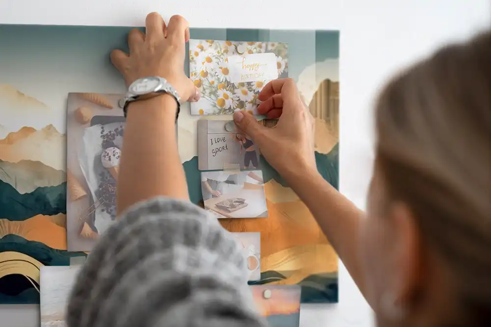 Tableau magnétique paysage de montagne pour magnets