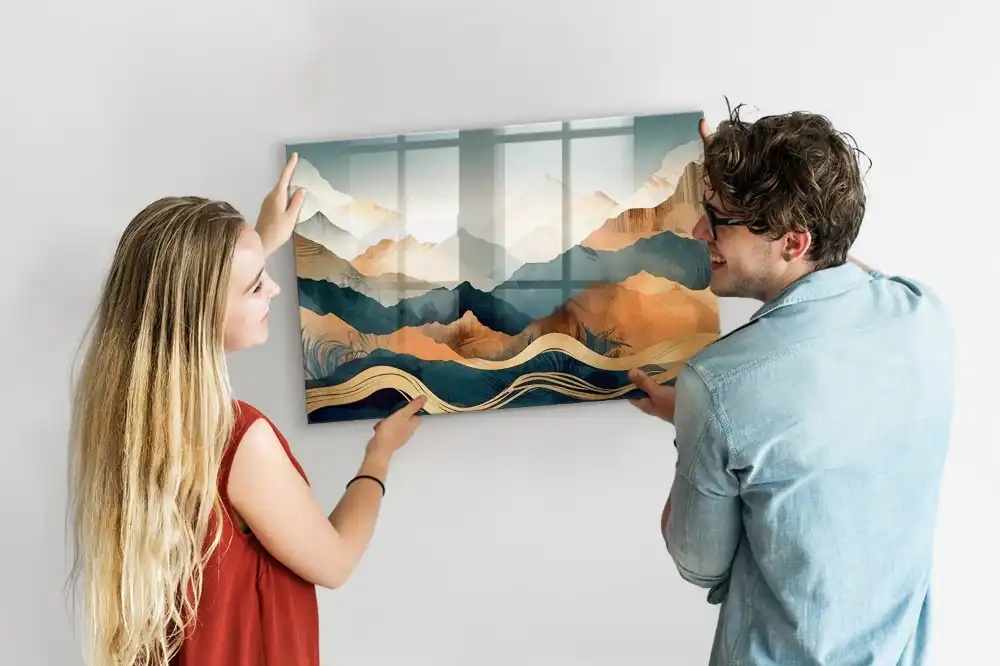 Tableau magnétique paysage de montagne pour magnets