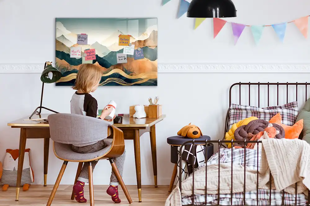 Tableau magnétique paysage de montagne pour magnets