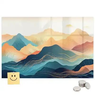 Tableau en verre magnétique paysage de montagne