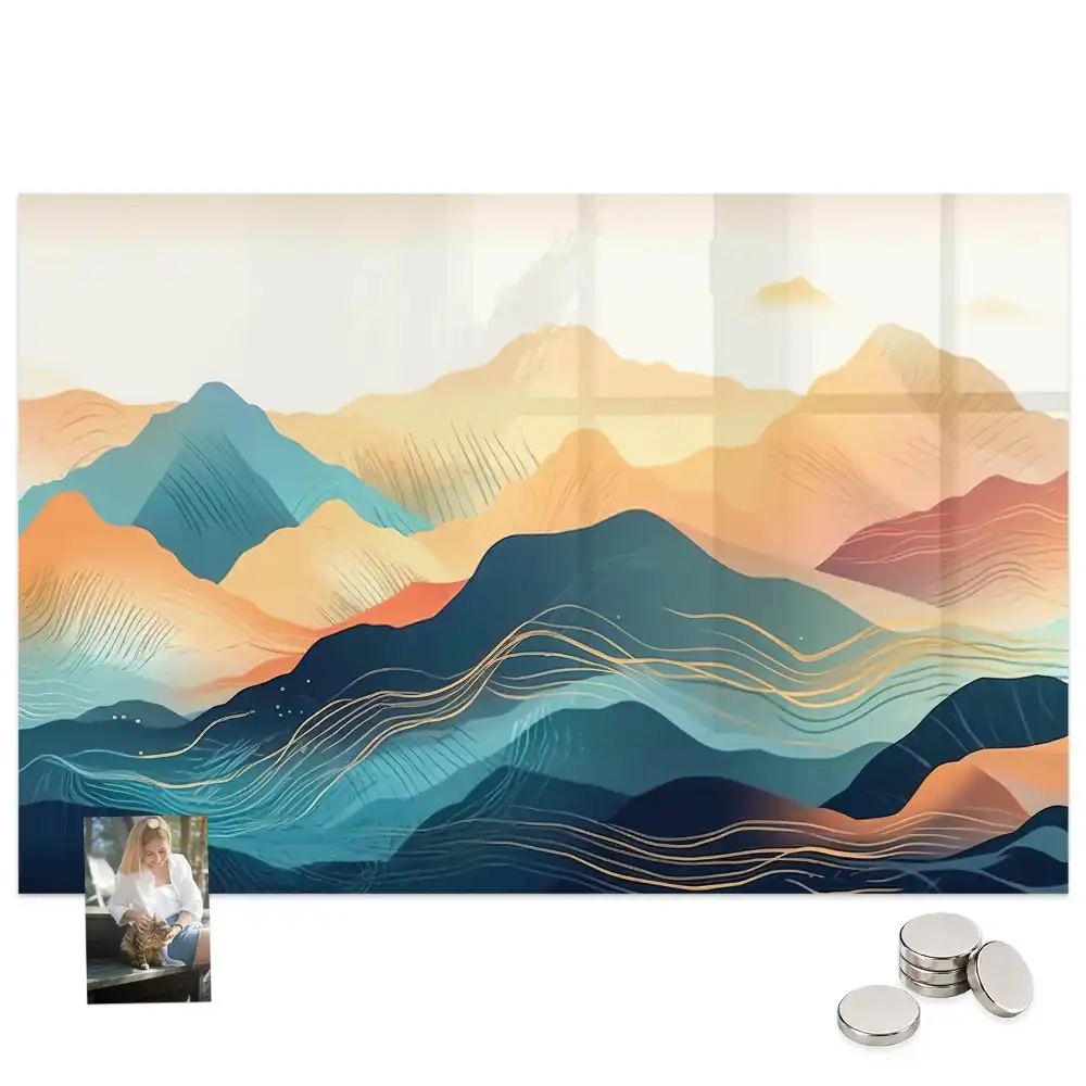 Tableau en verre magnétique paysage de montagne