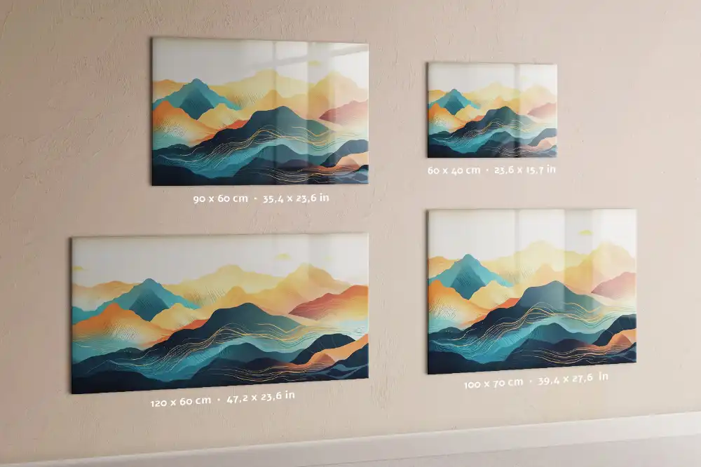 Tableau en verre magnétique paysage de montagne