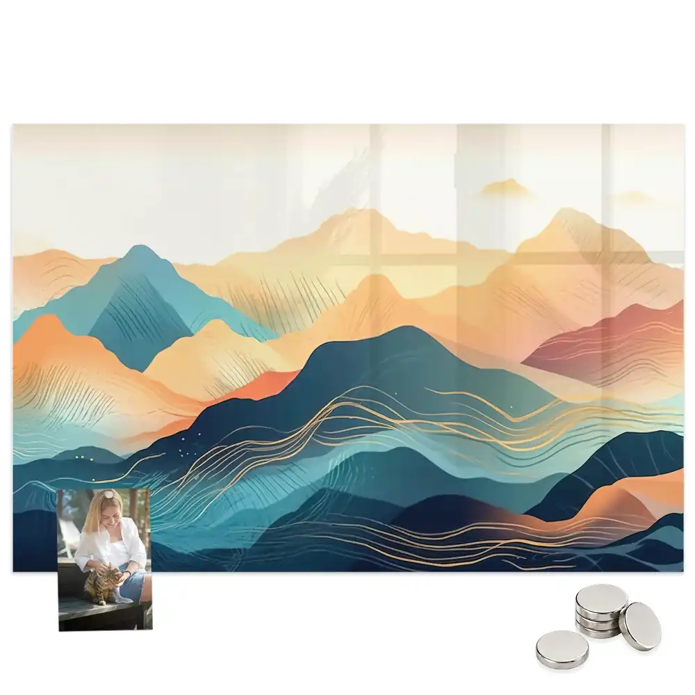 Tableau en verre magnétique paysage de montagne