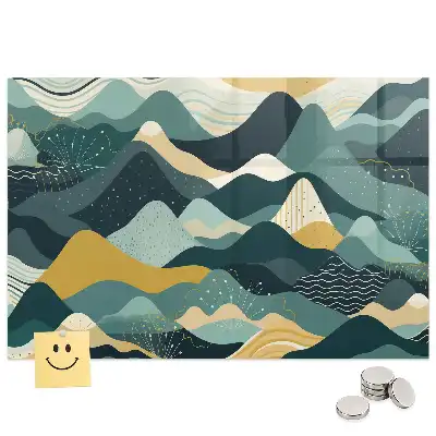Tableau mural magnétique motif montagnes graphiques