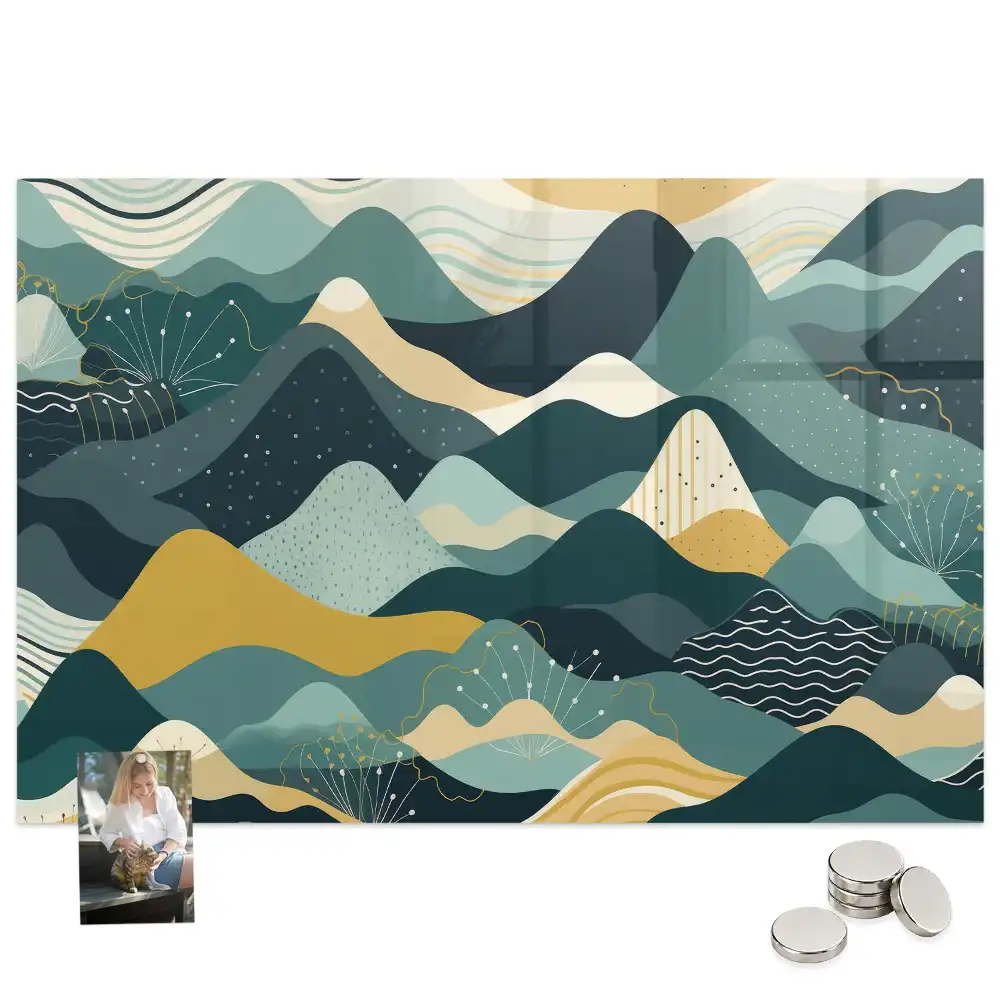 Tableau mural magnétique motif montagnes graphiques