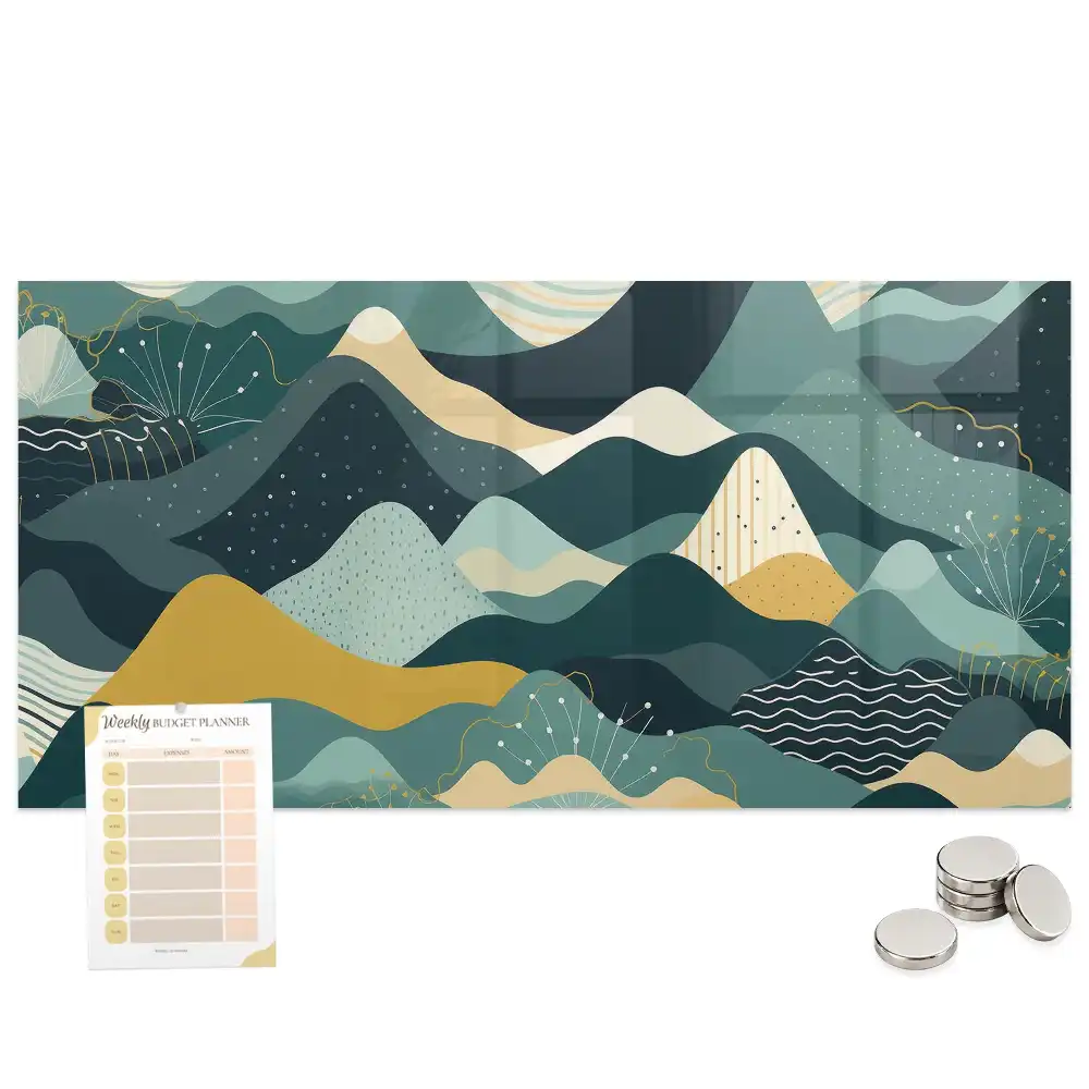 Tableau mural magnétique motif montagnes graphiques