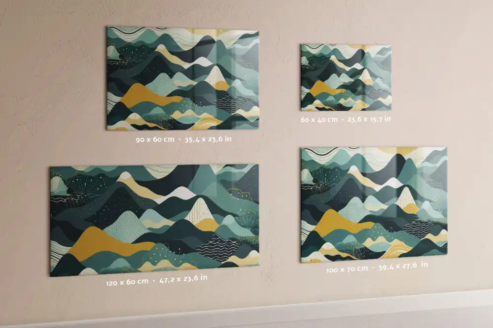 Tableau mural magnétique motif montagnes graphiques