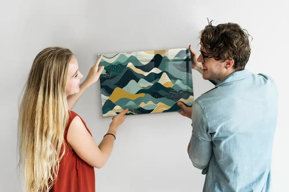 Tableau mural magnétique motif montagnes graphiques