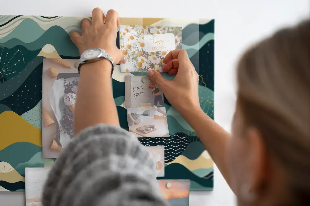 Tableau mural magnétique motif montagnes graphiques