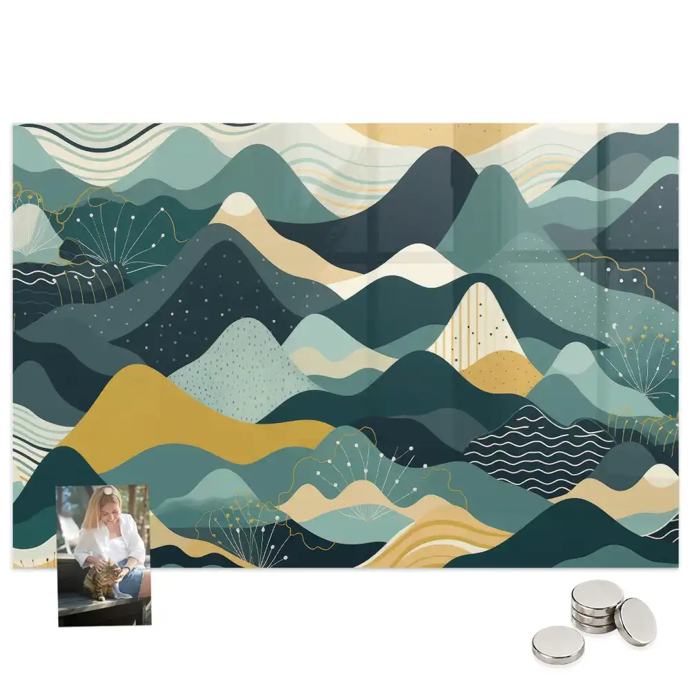 Tableau mural magnétique motif montagnes graphiques