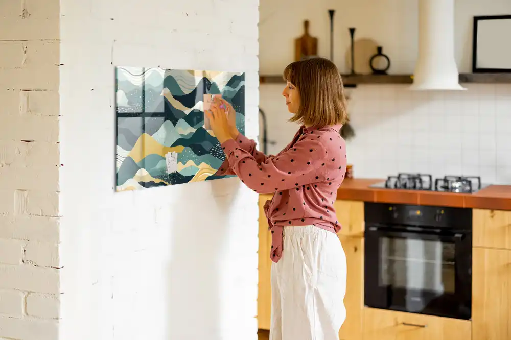 Tableau mural magnétique motif montagnes graphiques