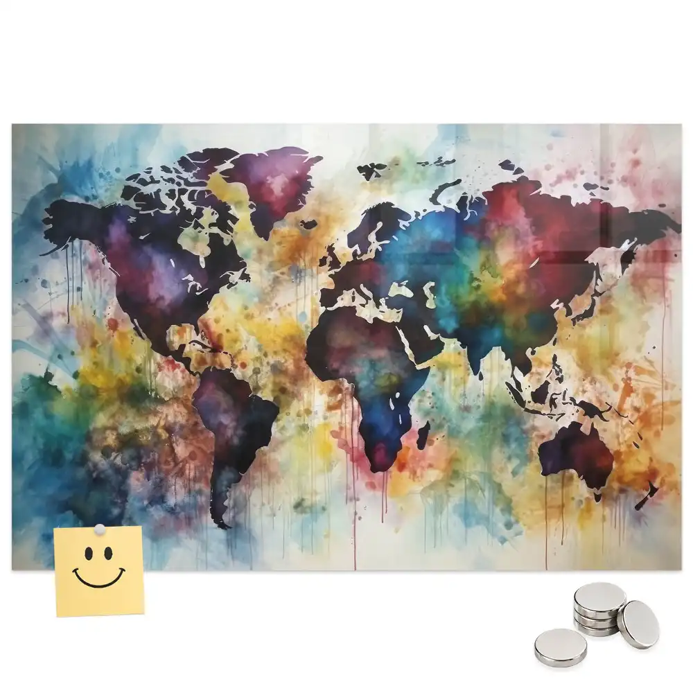 Tableau magnétique pour magnets Atlas aquarelle