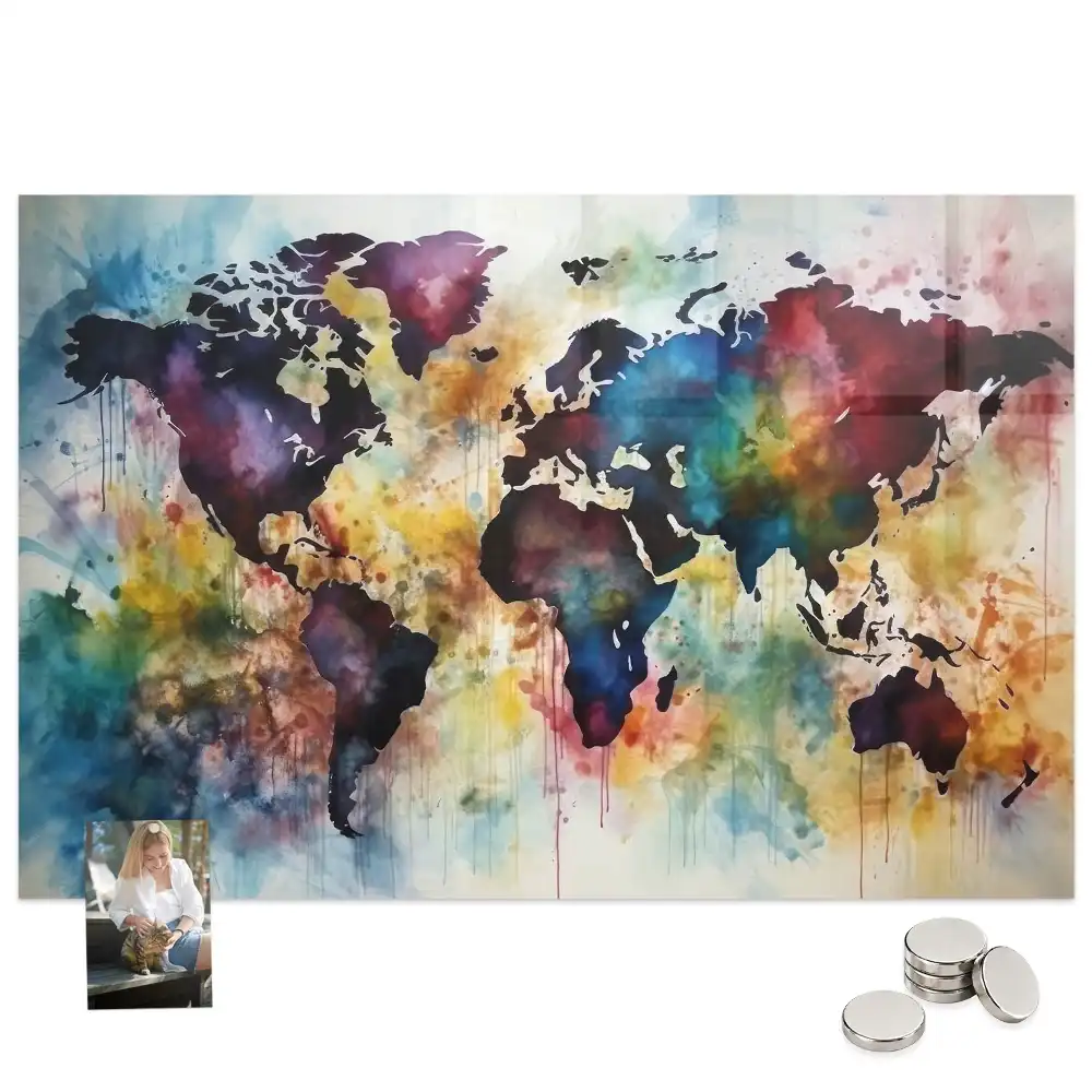 Tableau magnétique pour magnets Atlas aquarelle