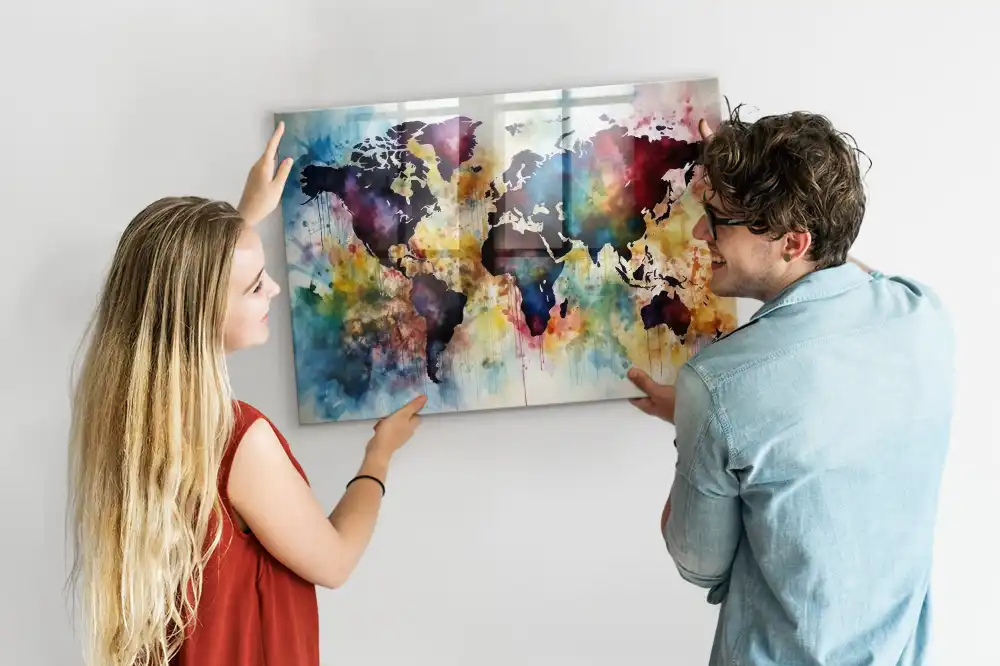 Tableau magnétique pour magnets Atlas aquarelle