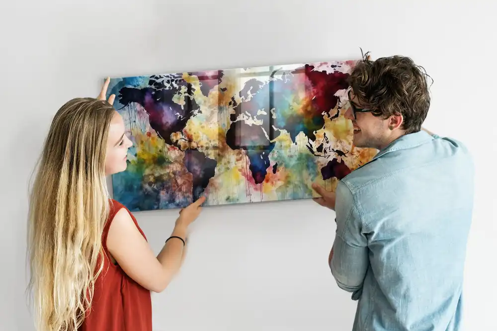 Tableau magnétique pour magnets Atlas aquarelle