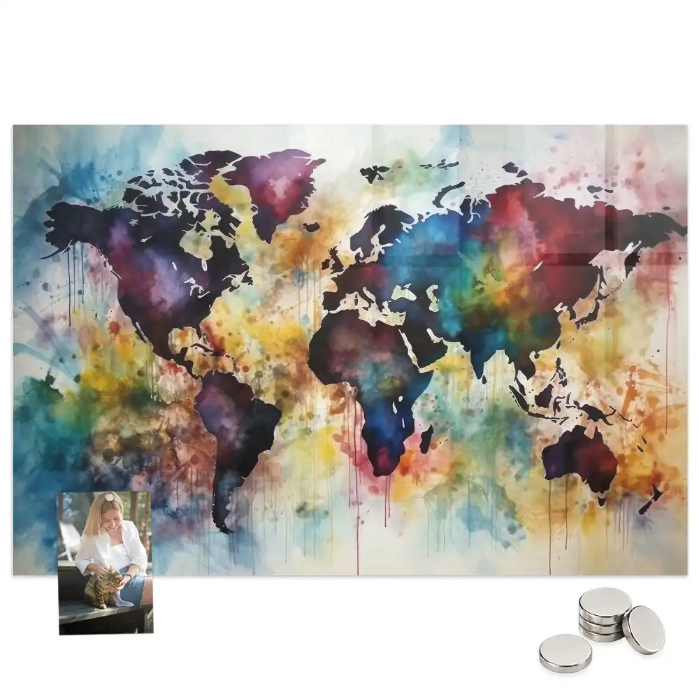 Tableau magnétique pour magnets Atlas aquarelle
