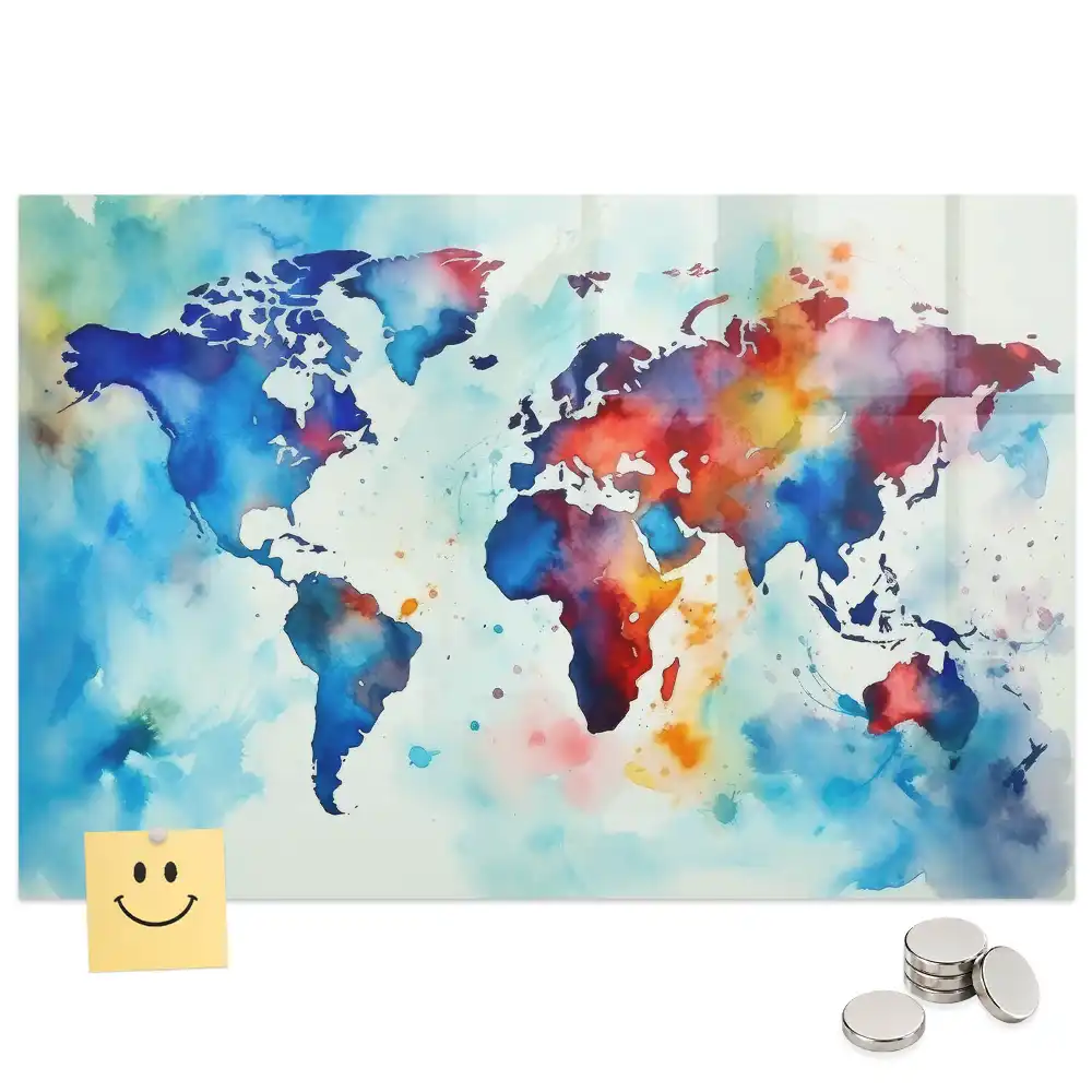 Tableau mural magnétique motif atlas peint