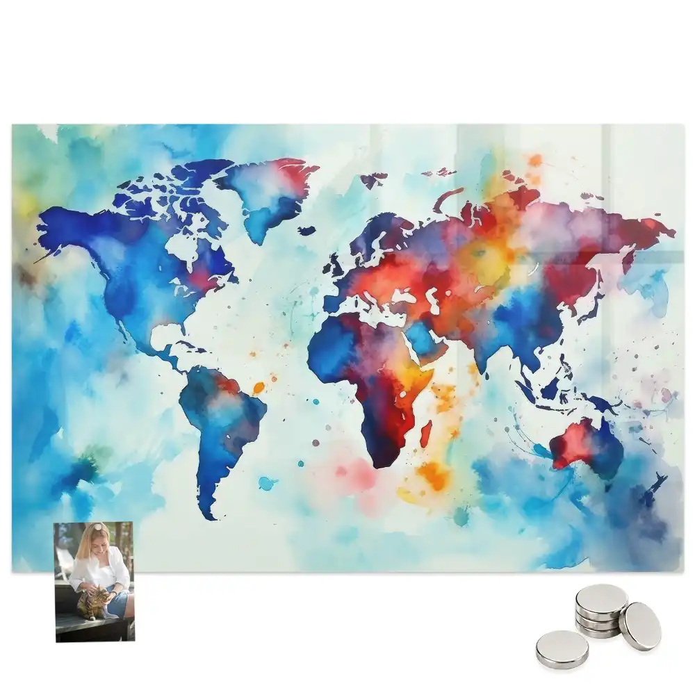 Tableau mural magnétique motif atlas peint