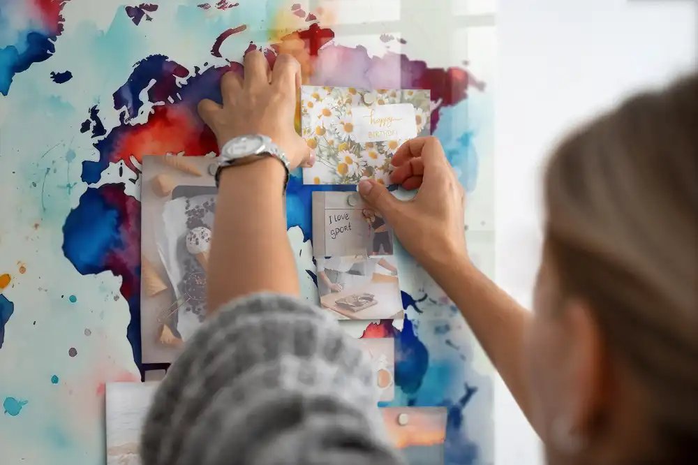 Tableau mural magnétique motif atlas peint