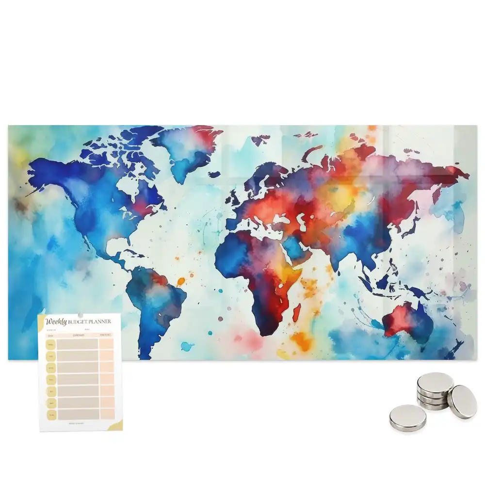 Tableau mural magnétique motif atlas peint