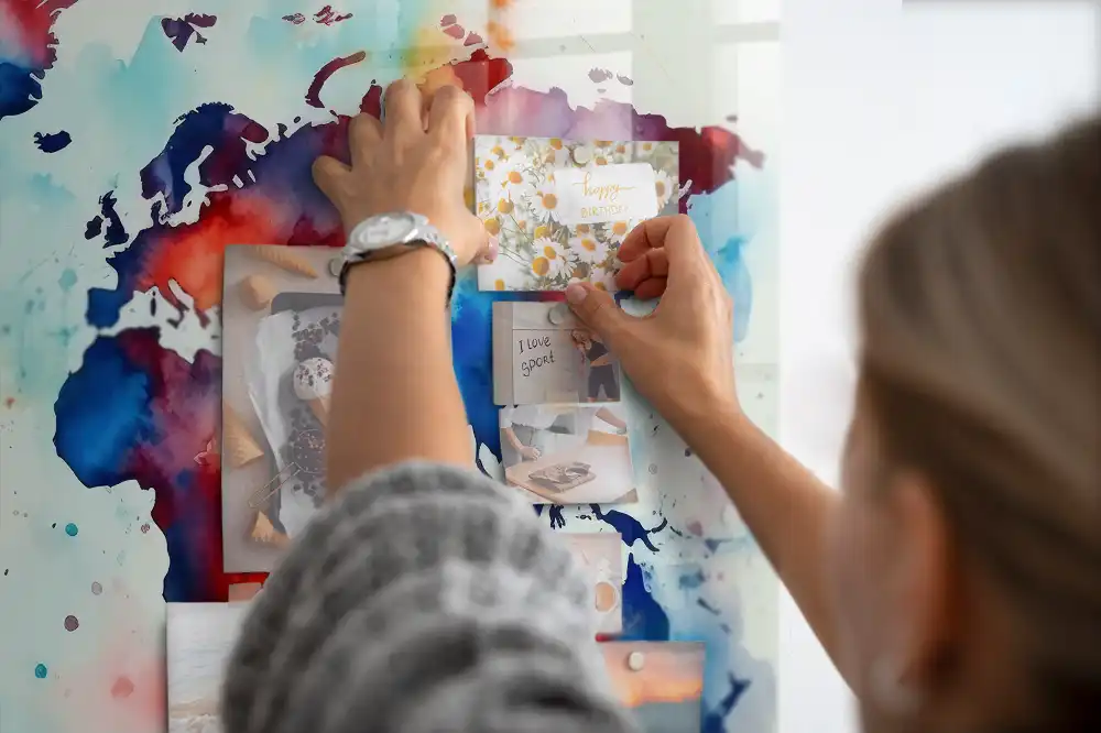 Tableau mural magnétique motif atlas peint