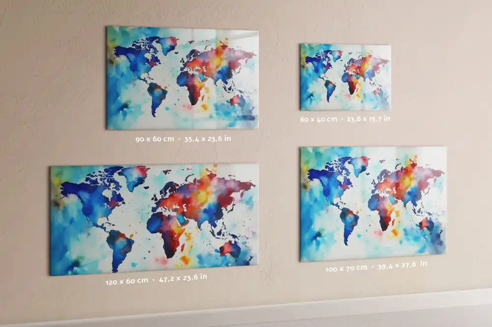 Tableau mural magnétique motif atlas peint