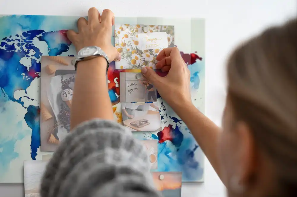 Tableau mural magnétique motif atlas peint