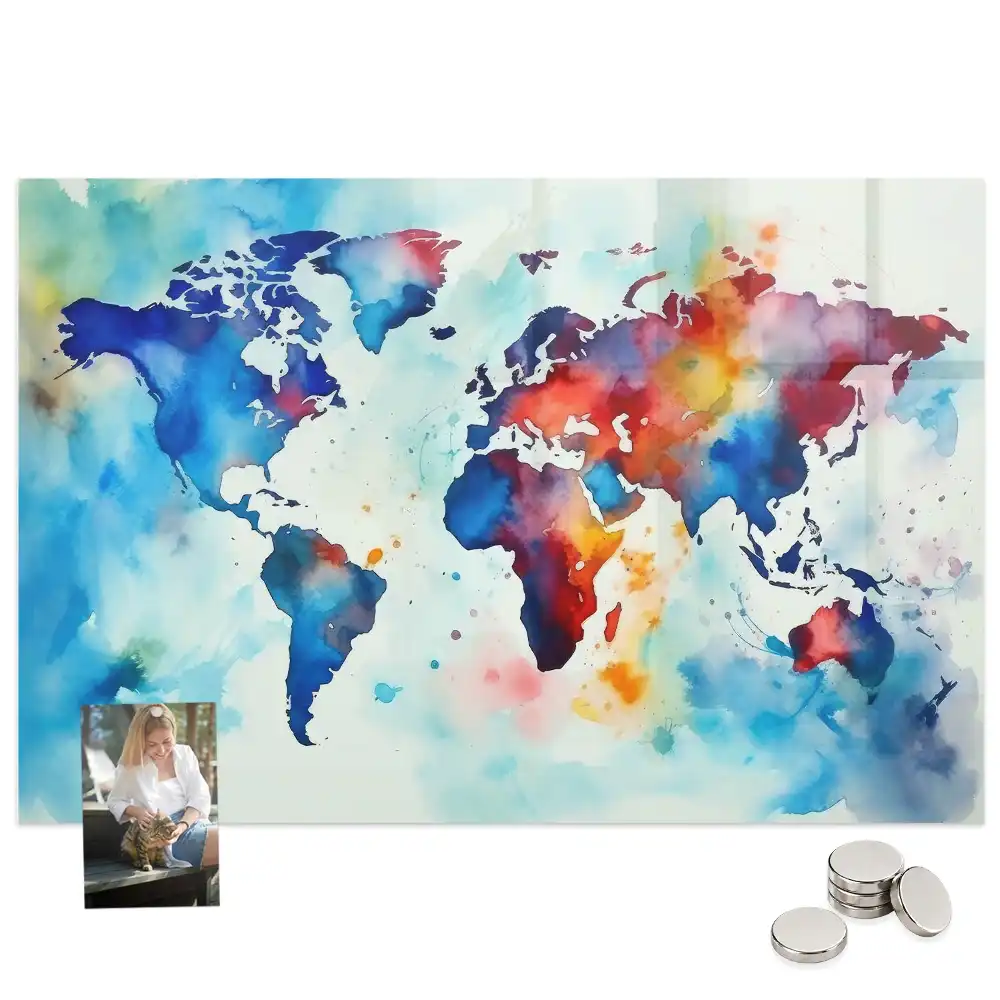 Tableau mural magnétique motif atlas peint
