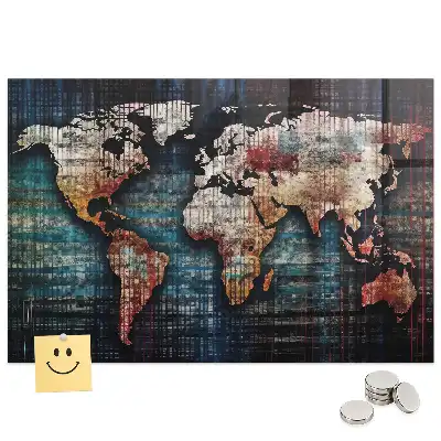 Tableau magnétique en verre avec motif de courbes de niveau