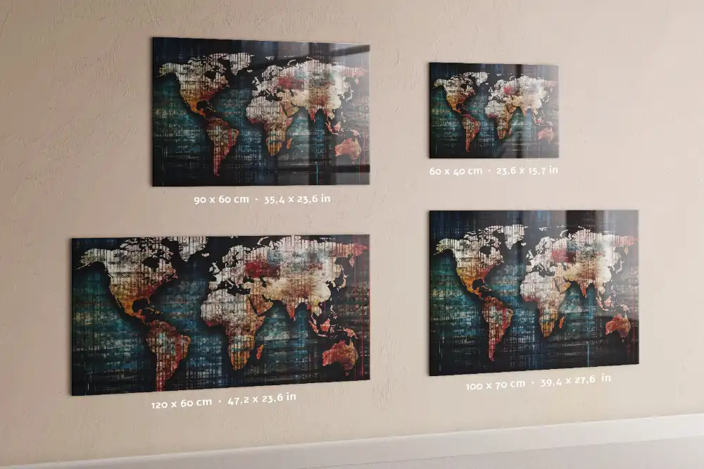 Tableau magnétique en verre avec motif de courbes de niveau