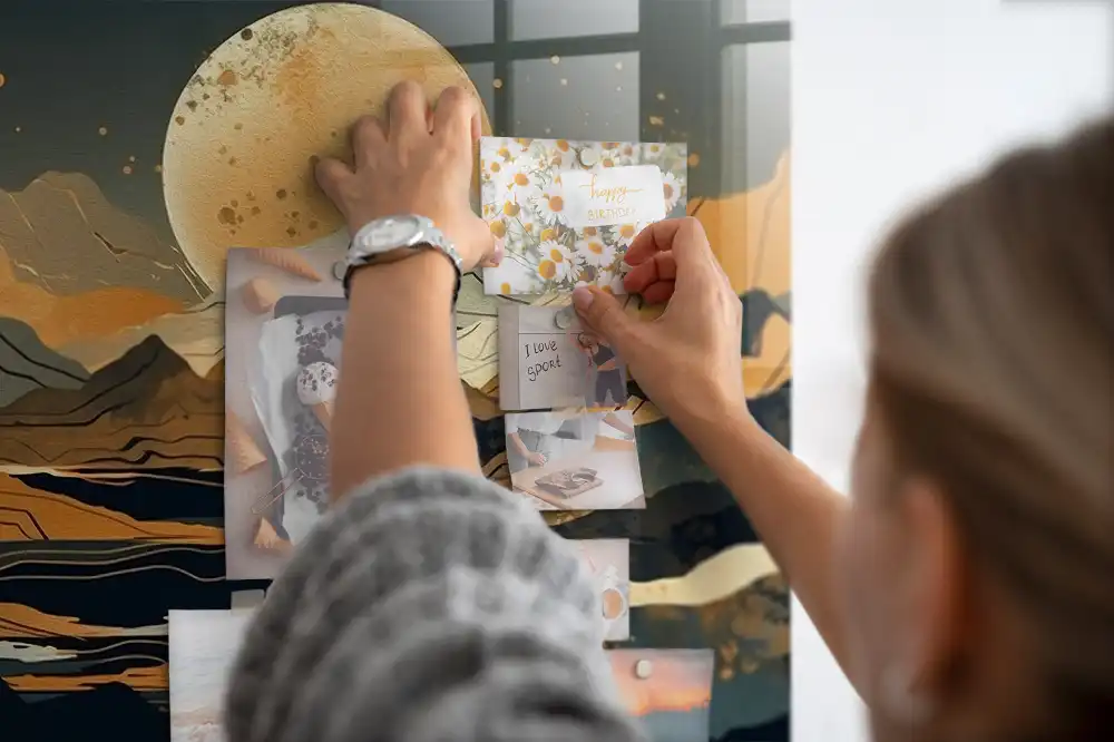 Tableau magnétique pour magnets motif paysage artistique