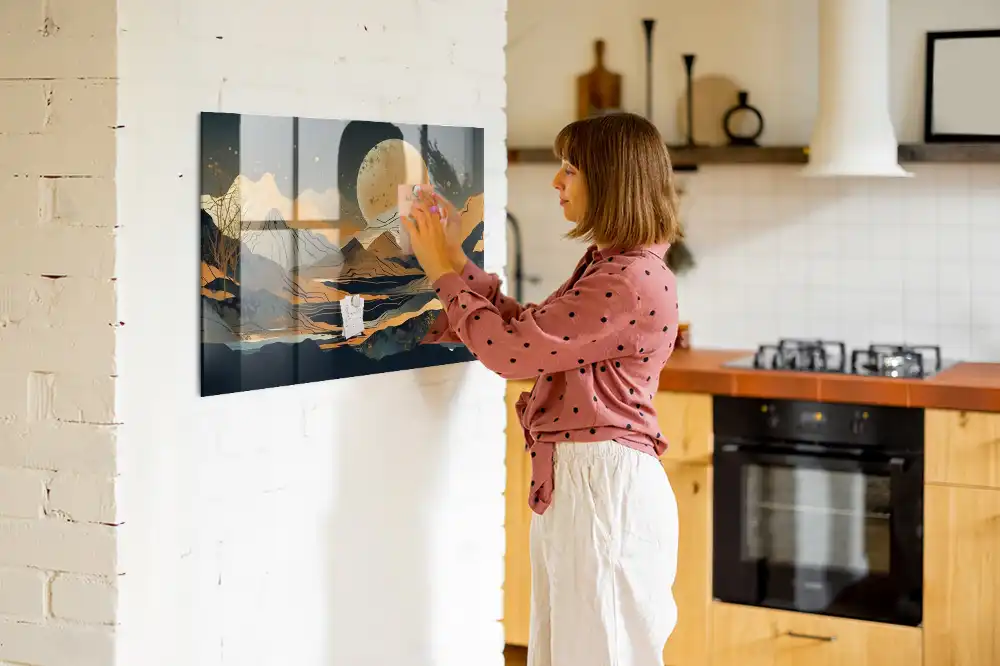 Tableau magnétique pour magnets motif paysage artistique
