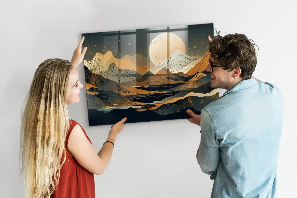 Tableau magnétique pour magnets motif paysage artistique
